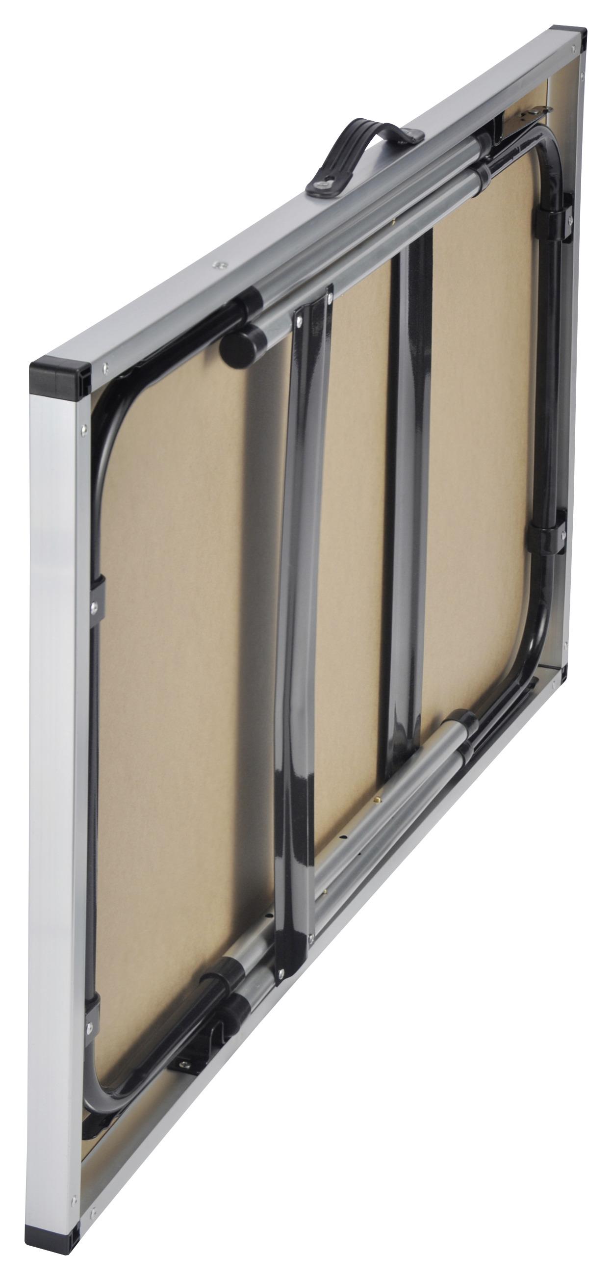 Multifunktionstisch Aluminium höhenverstellbar L 100 cm - Silberfarben, MODERN, Holzwerkstoff/Metall (100/60/75cm)