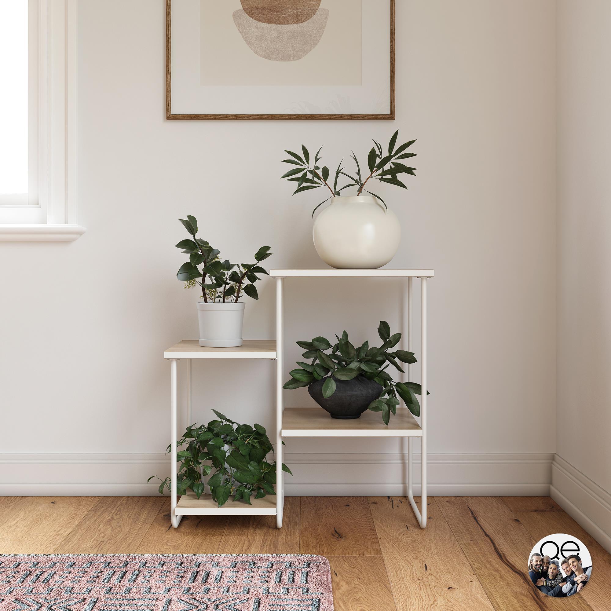 Blumenständer Dante Naturfarben, Weiß B: 64 Cm - Naturfarben/Weiß, Design, Holzwerkstoff/Metall (67/64/35cm) - MID.YOU
