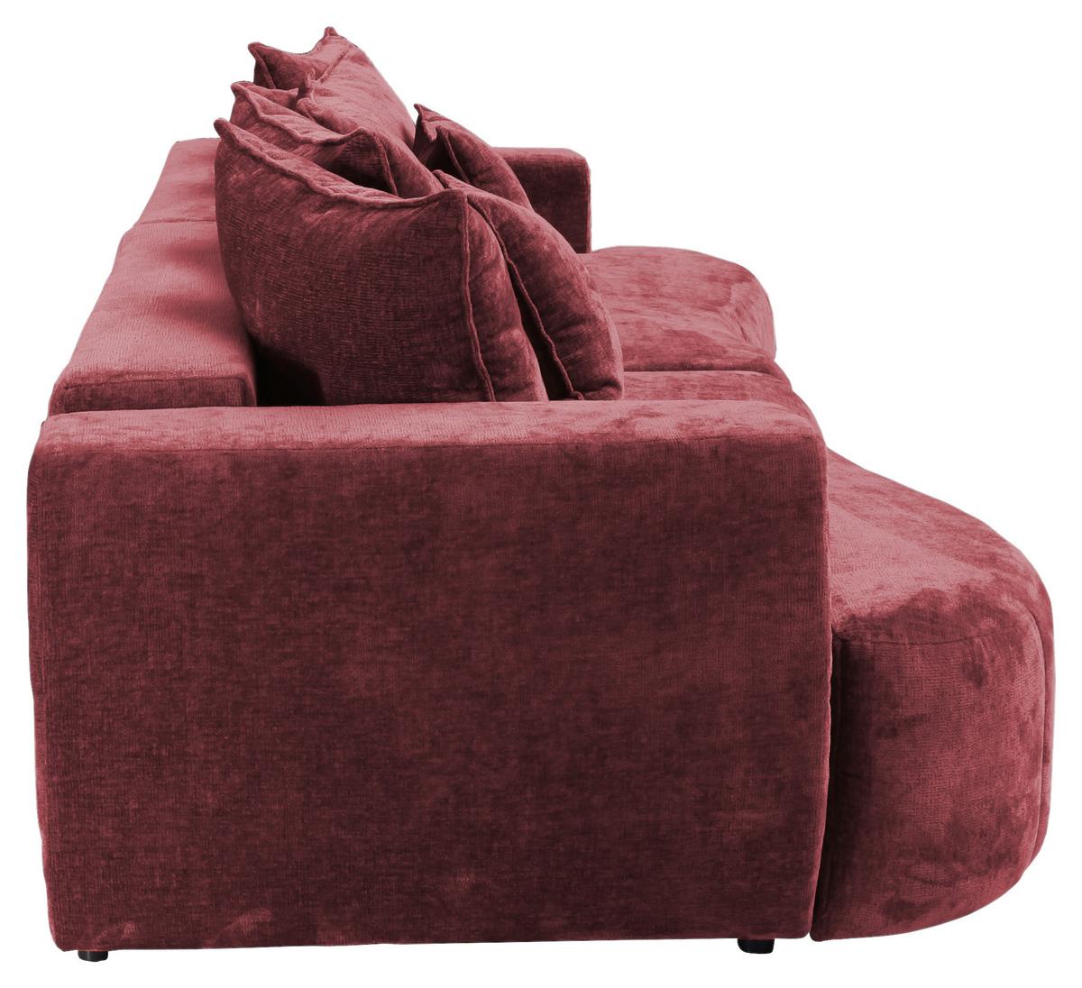 Boxspringsofa Berg - Bordeaux/Schwarz, Trend, Textil (292/71-99/127cm) - Livetastic