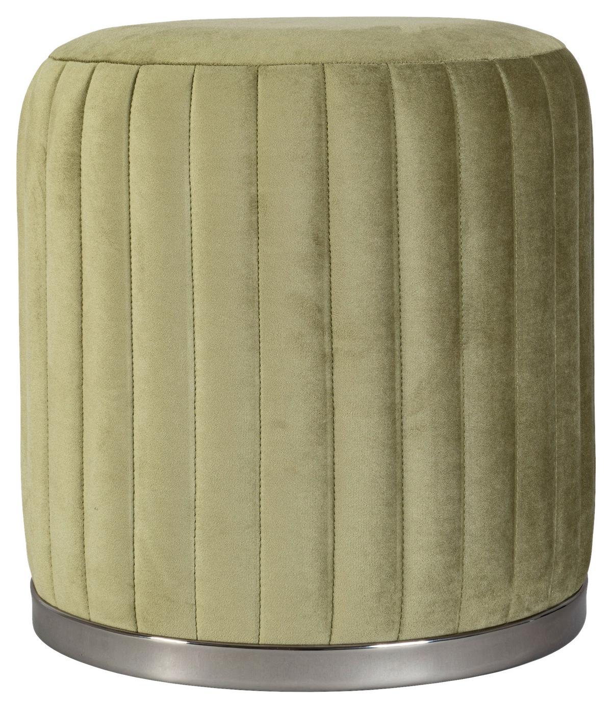 Hocker Doric 125 Grün/Graphitfarben D: 43 cm - Graphitfarben/Grün, Design, Textil (43/46cm) - Kayoom