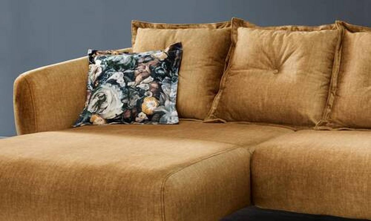 Ecksofa Baggio Mit Kissen Gelb - Gelb/Multicolor, MODERN, Holz/Textil (162/277cm) - Livetastic