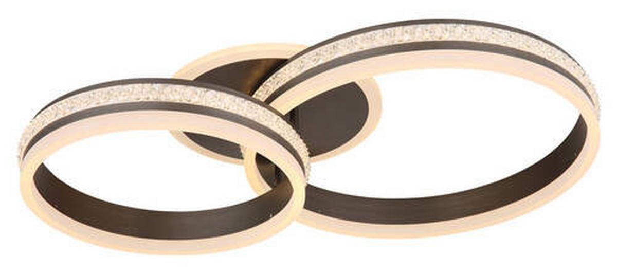 LED-Deckenleuchte 67314-50 - Klar/Titanfarben, Design, Kunststoff/Metall (65/40/14cm) - Globo