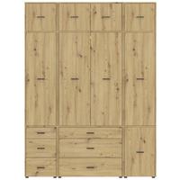 Kleiderschrank Kivo Eiche Artisan Dekor, B: 180 cm - Eiche Artisan, Basics, Holzwerkstoff (180/239,40/52,1cm)