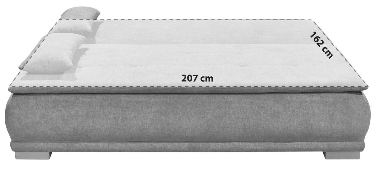 Rozkládací pohovka Luigi tmavě šedá - barvy stříbra/tmavě šedá, Moderní, kompozitní dřevo/textil (208/93/105cm) - MID.YOU