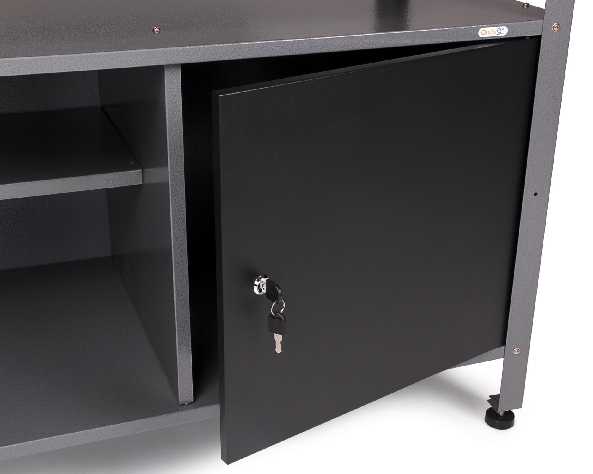 Werkbank-set Klaus Echtholz/stahl B: 120 Cm - Anthrazit/Grau, Basics, Holz/Metall (120/205/60cm)