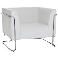 Designsessel Curacao Weiß - Chromfarben/Weiß, MODERN, Textil (88/74/74cm) - MID.YOU
