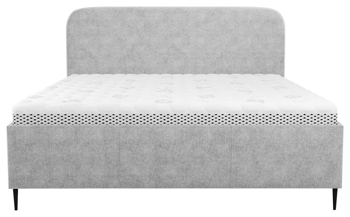 Polsterbett Bendi II - Hellgrau/Schwarz, MODERN, Holz/Holzwerkstoff (180/200cm) - MID.YOU