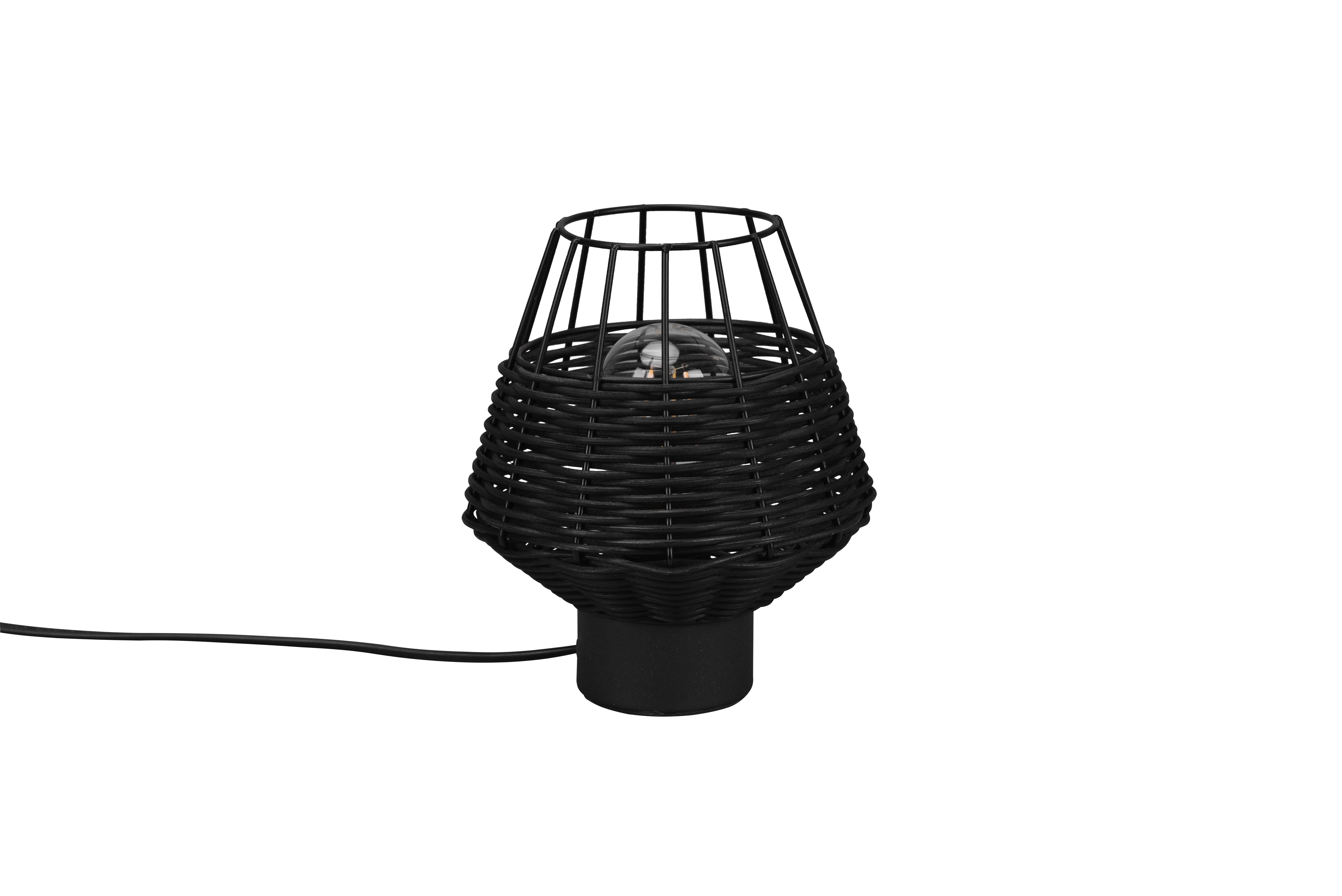 Tischlampe Borka dimmbar Schwarz - Schwarz, ROMANTIK / LANDHAUS, Holz/Metall (17,5/20cm)