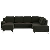 Wohnlandschaft Boom, Dunkelgrün 156x309x204 - Dunkelgrün/Schwarz, KONVENTIONELL, Textil (156/309/204cm) - Cotta