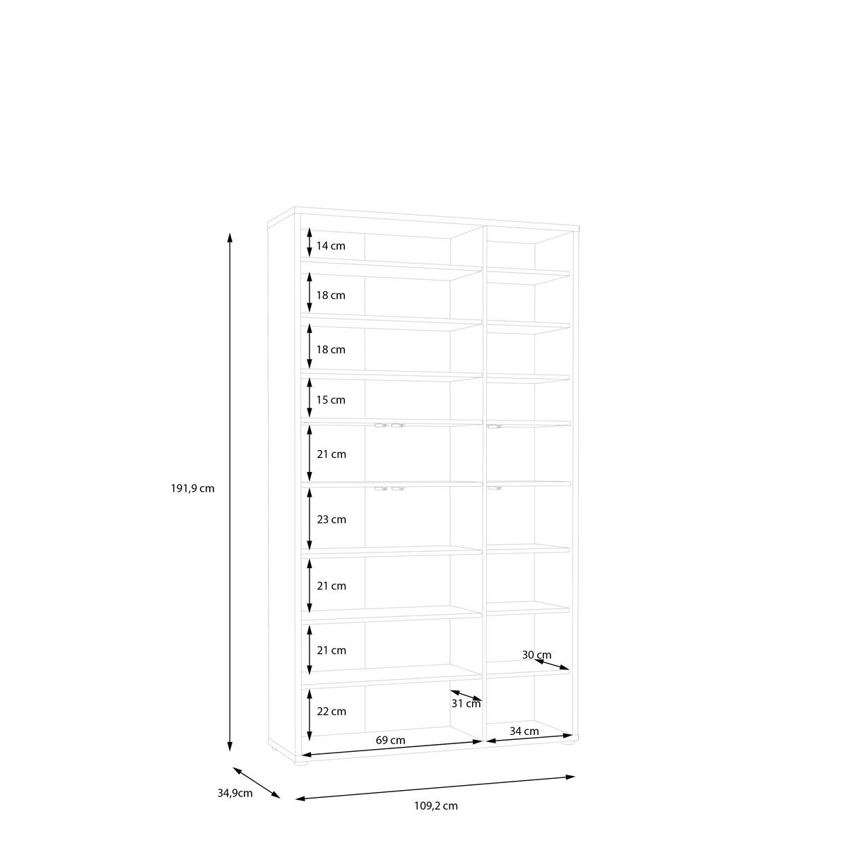 Botník barva modrá - terracotta/barvy břidlice, Moderní, kompozitní dřevo (109,2/191,9/34,9cm)