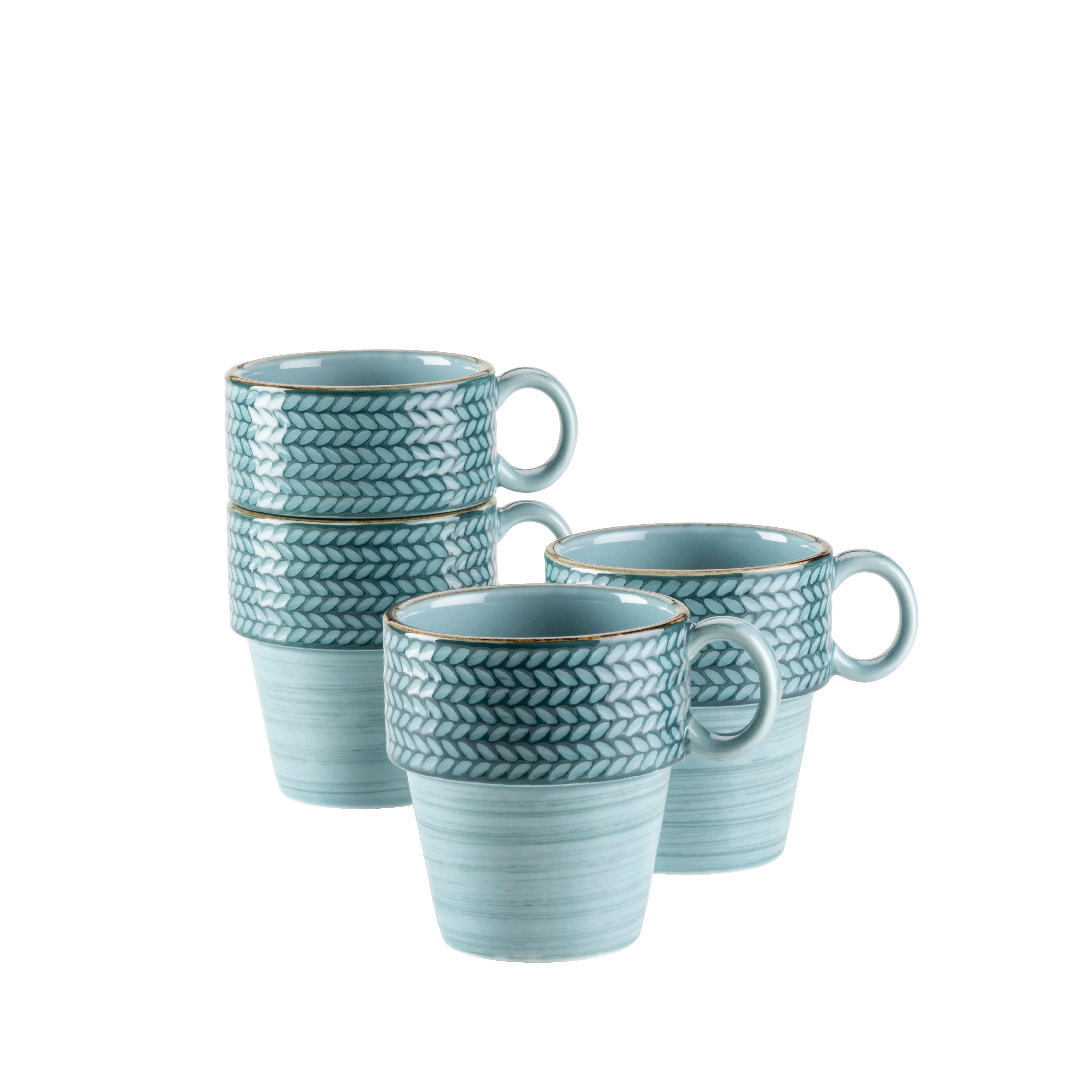 Kaffeebecherset Prospero Blau 4 Stk. Je 350 Ml - Blau, Basics, Keramik (12/10/9,2cm) - Mäser
