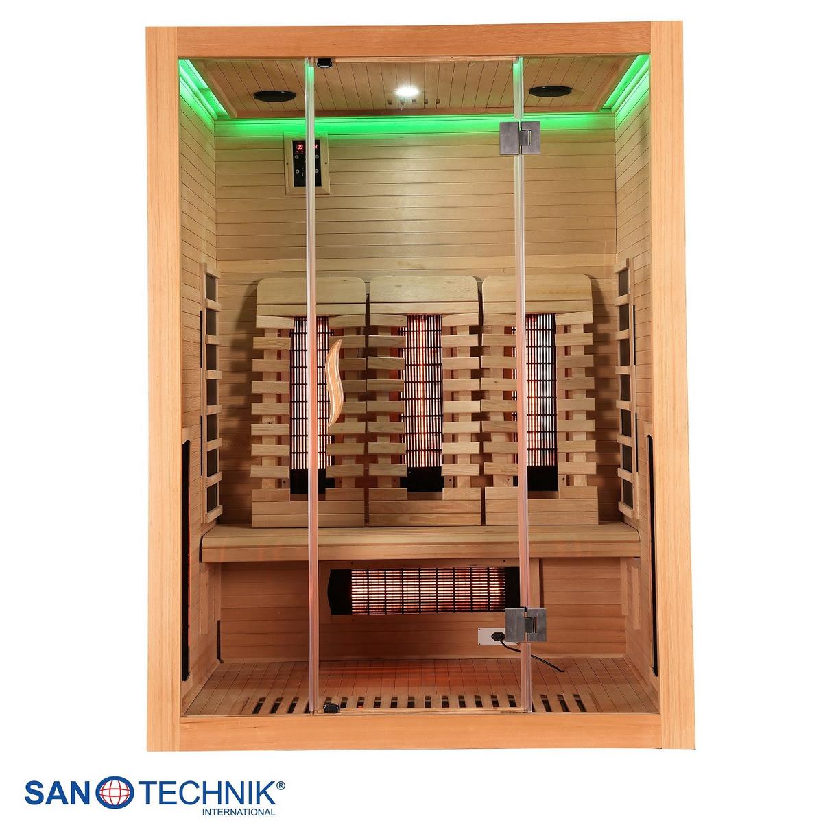Infrarotkabine 3 Personen LBH: 150x120x200 - Naturfarben, KONVENTIONELL, Holz (150/120/200cm) - Sanotechnik