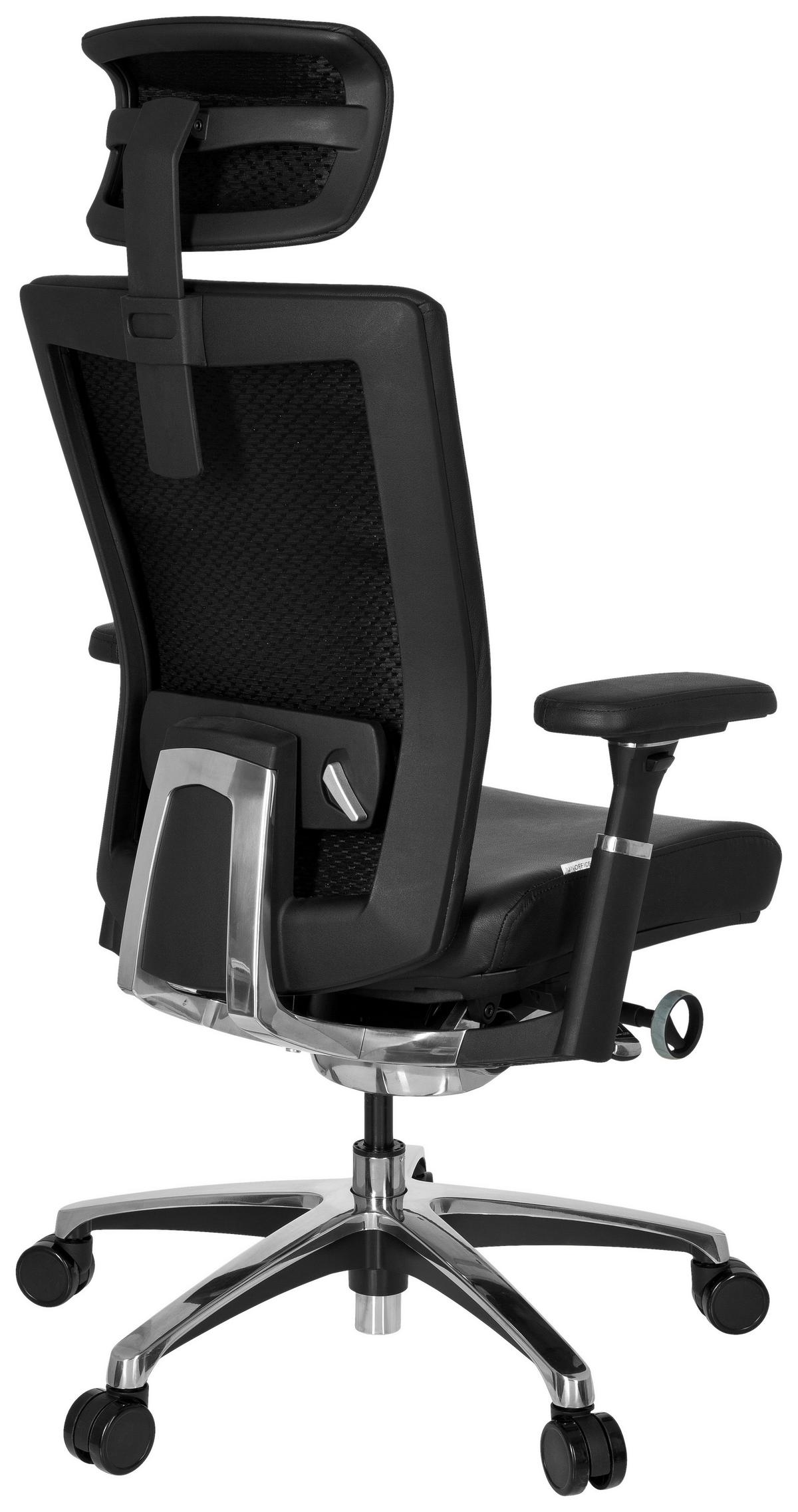 Drehstuhl Nova Schwarz - Chromfarben/Schwarz, MODERN, Leder/Kunststoff (57/106/52cm) - MID.YOU
