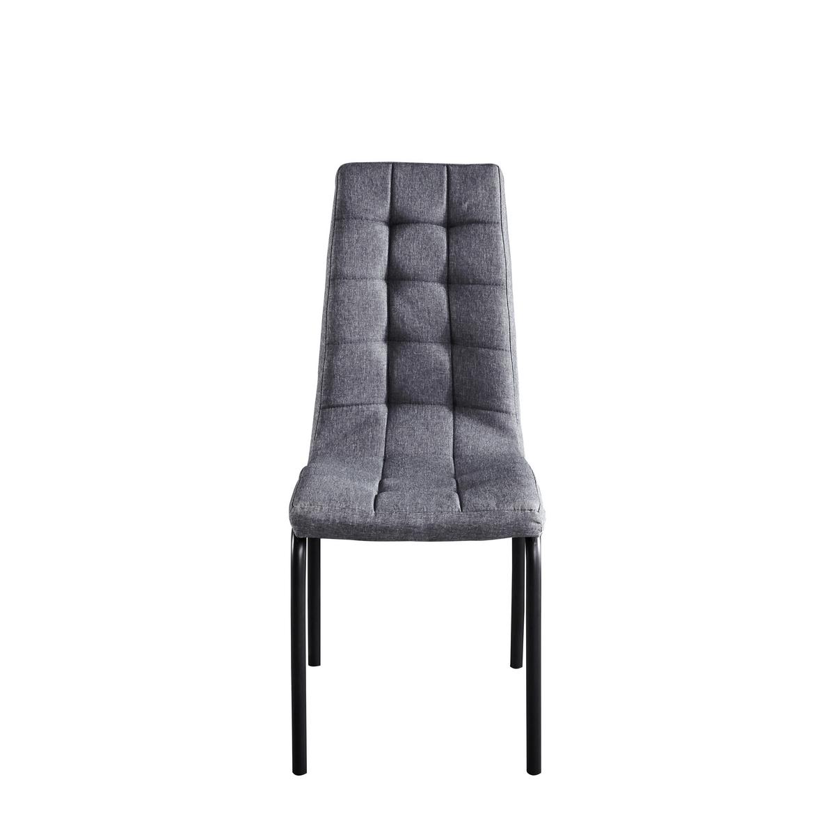 Stuhl-set Hellgrau, Bh: 42cm - Hellgrau/Schwarz, Design, Textil/Metall (42/103/58,5cm) - Livetastic