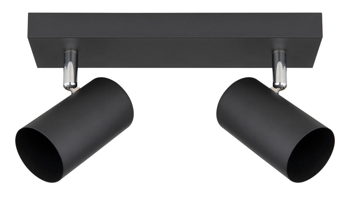 Strahler Felix 2-Flammig verstellbar L: 26 cm - Schwarz, MODERN, Metall (26/5,5/12cm) - Luca Bessoni