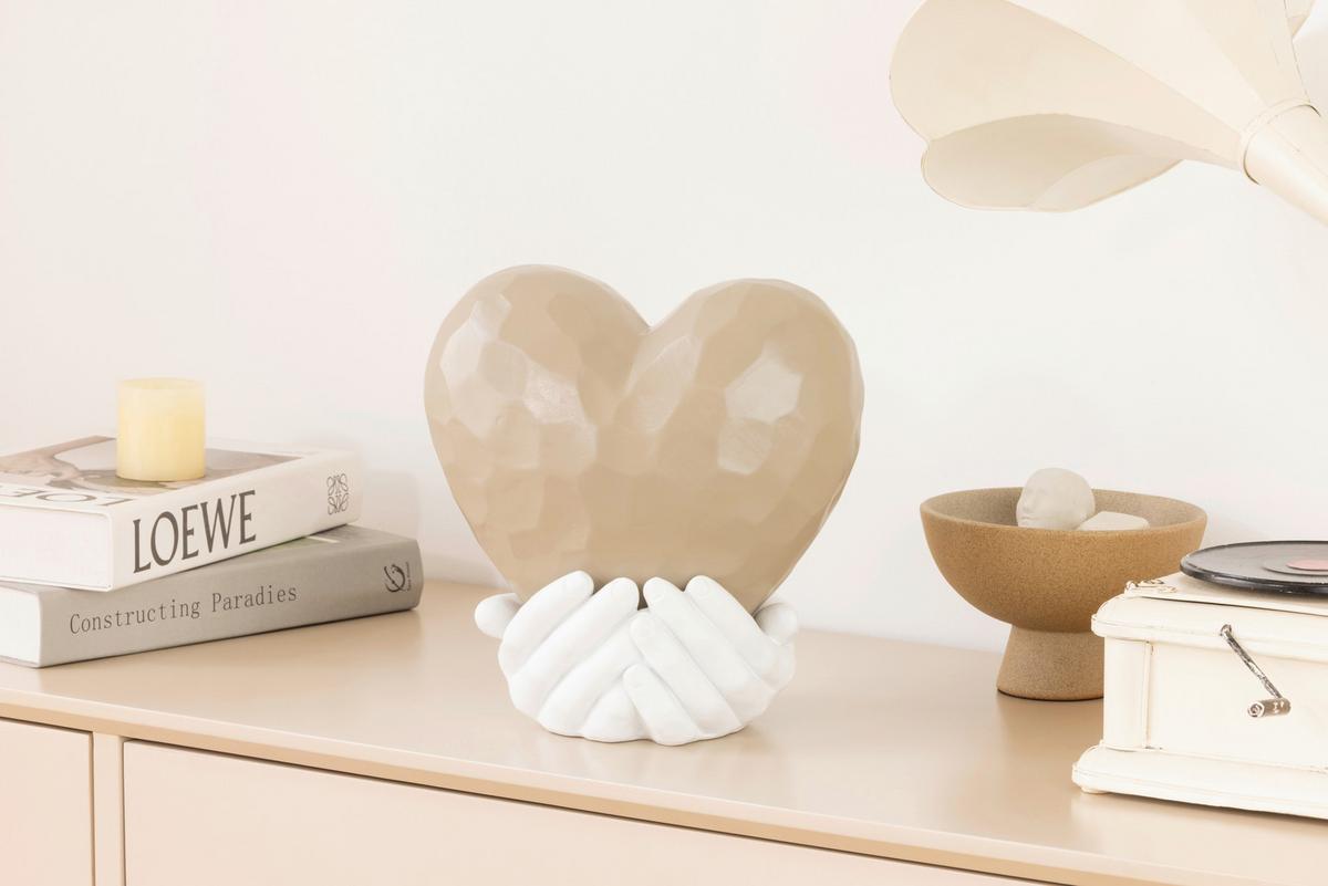 Dekoherz Amore - Weiß/Grau, KONVENTIONELL, Kunststoff (22,5/15,5/23,5cm) - Luca Bessoni