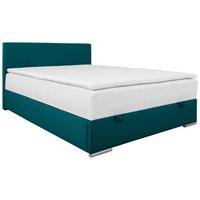 Čalouněná postel COSI 140x200 cm, petrolejová - petrolej/barvy chromu, Konvenční, kov/dřevo (140/200cm)