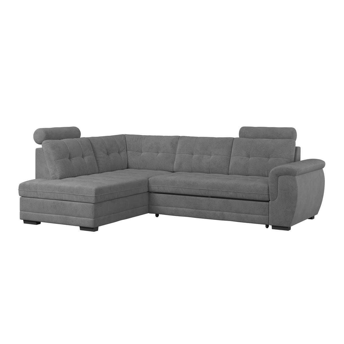 Ecksofa mit Schlaffunktion Falco new Braun 183x251 cm - Schwarz/Braun, KONVENTIONELL, Textil (183/251cm) - Ondega