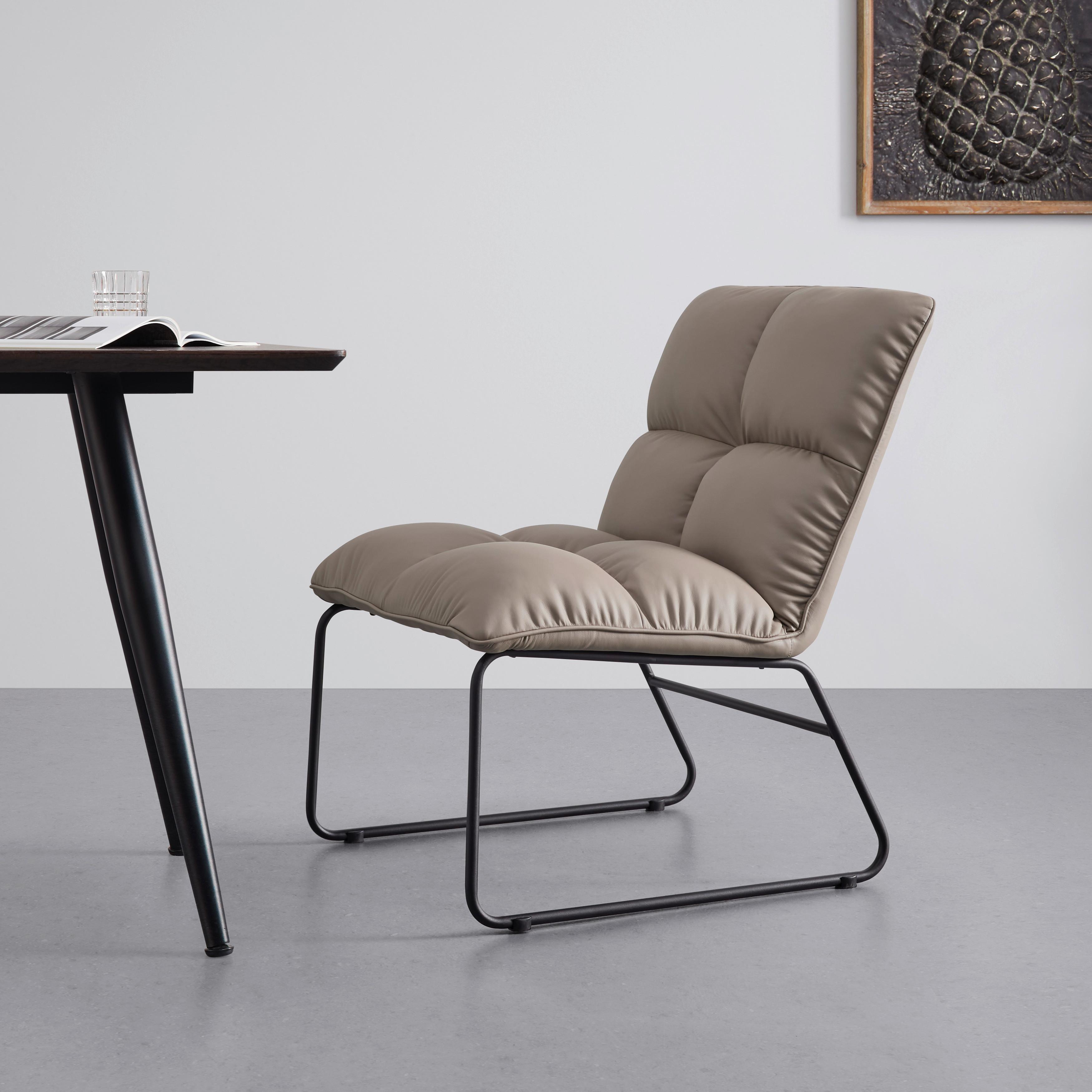 Křeslo Eleina - šedohnědá - černá/šedohnědá, Moderní, kov/textil (71/82/70cm) - Bessagi Home