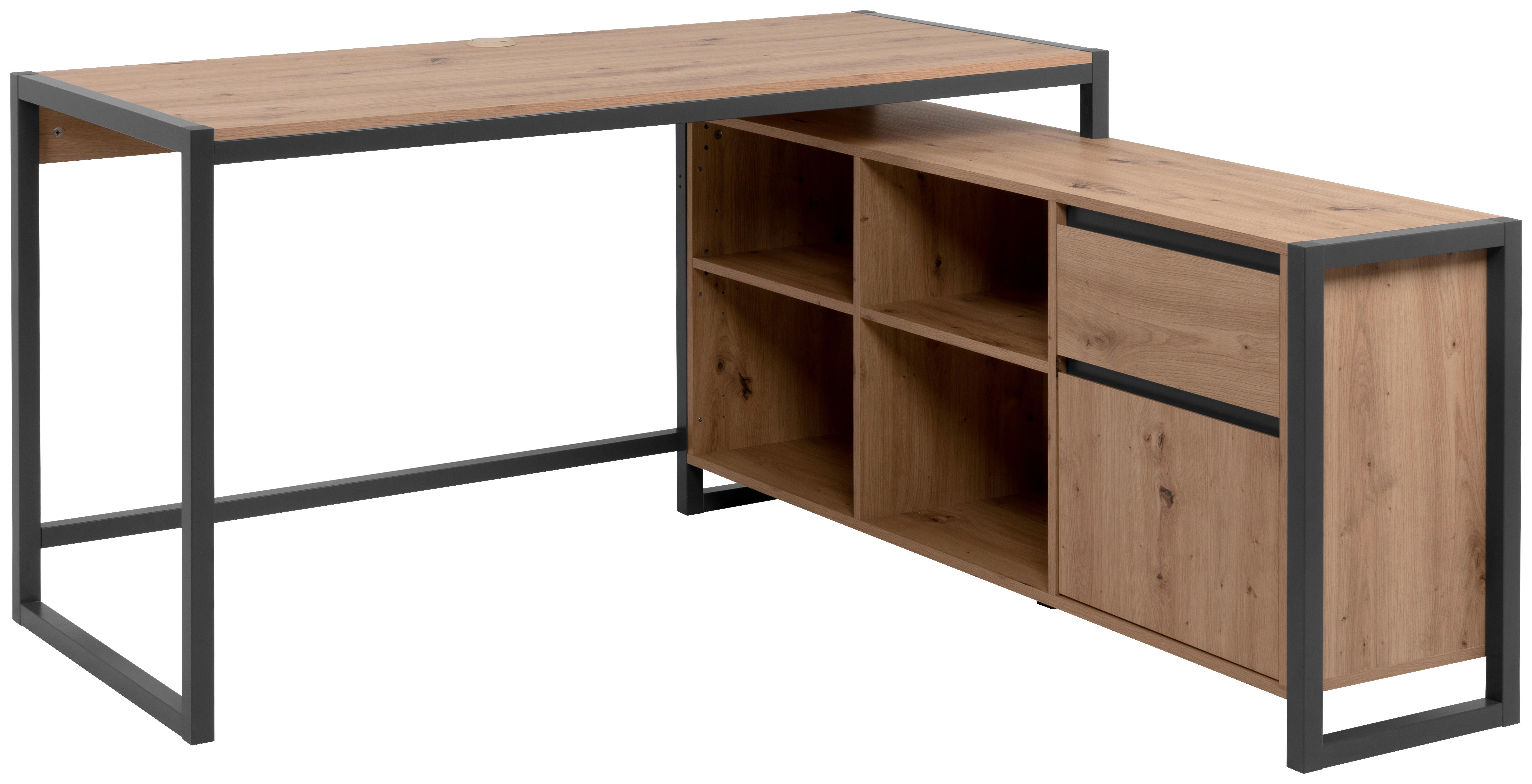 Eckschreibtisch Denver Anthr./ Eiche Artisan D. L: 139cm