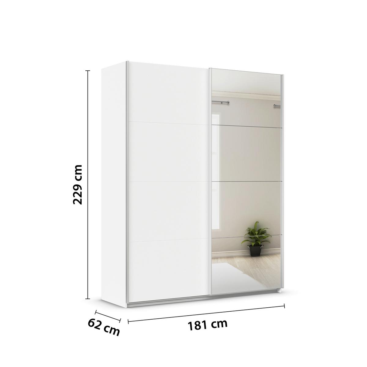 SKŘÍŇ S POSOUVACÍMI DVEŘMI FELDKIRCH 11/181 MH - bílá/barvy hliníku, Moderní, kov/kompozitní dřevo (181/229/62cm)