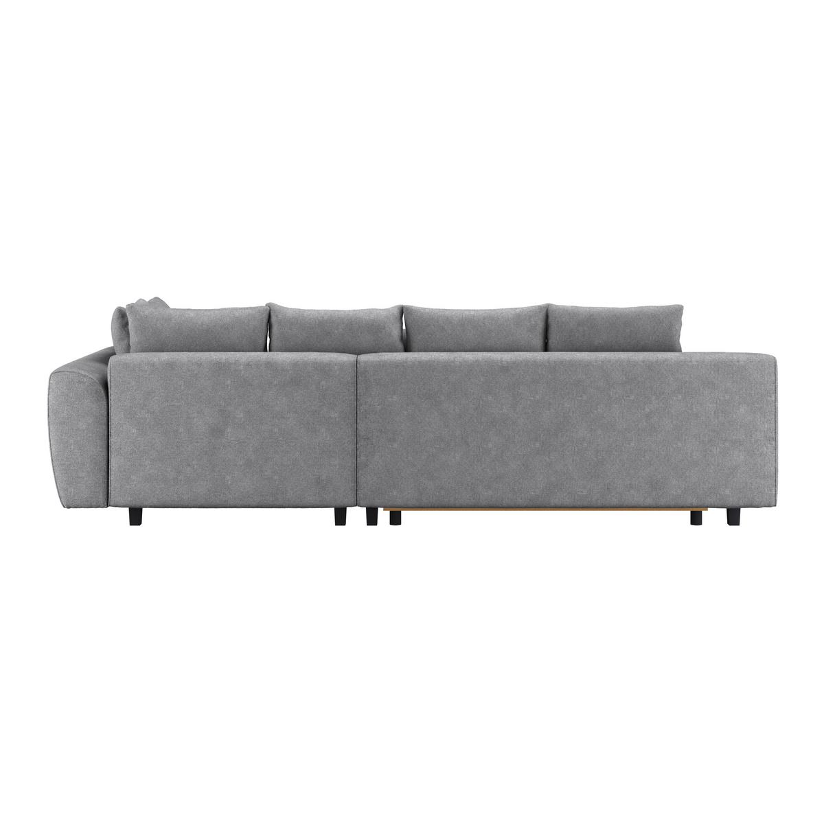 Rohová sedačka MENDOZA, pravá, sivá - čierna/sivá, Design, drevo/textil (309/197cm) - Ondega
