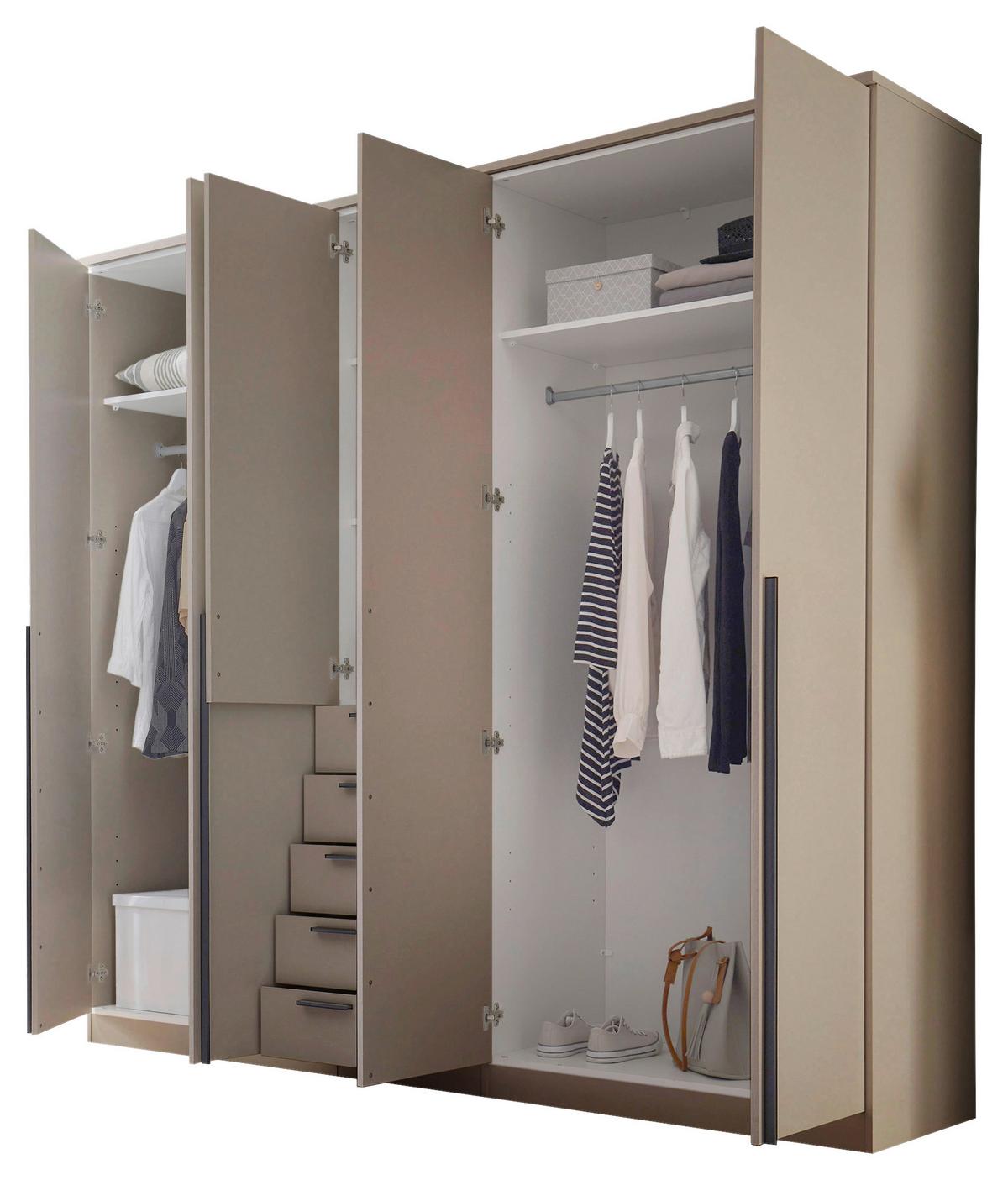 Drehtürenschrank mit Schubladen 225cm Arnis - Kaschmir, KONVENTIONELL, Holzwerkstoff (225/210/52cm) - James Wood