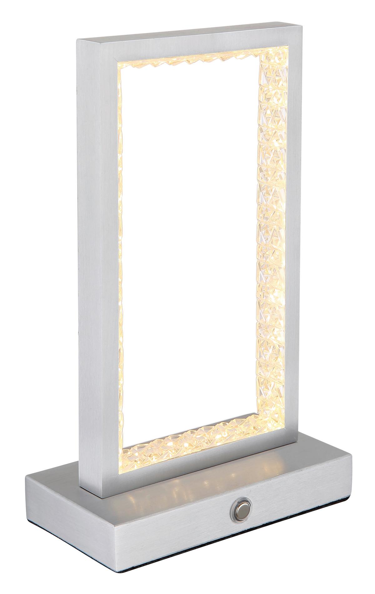 Akku-tischleuchte 24008a - Klar, Design, Kunststoff/Metall (14/7,5/23cm) - Globo