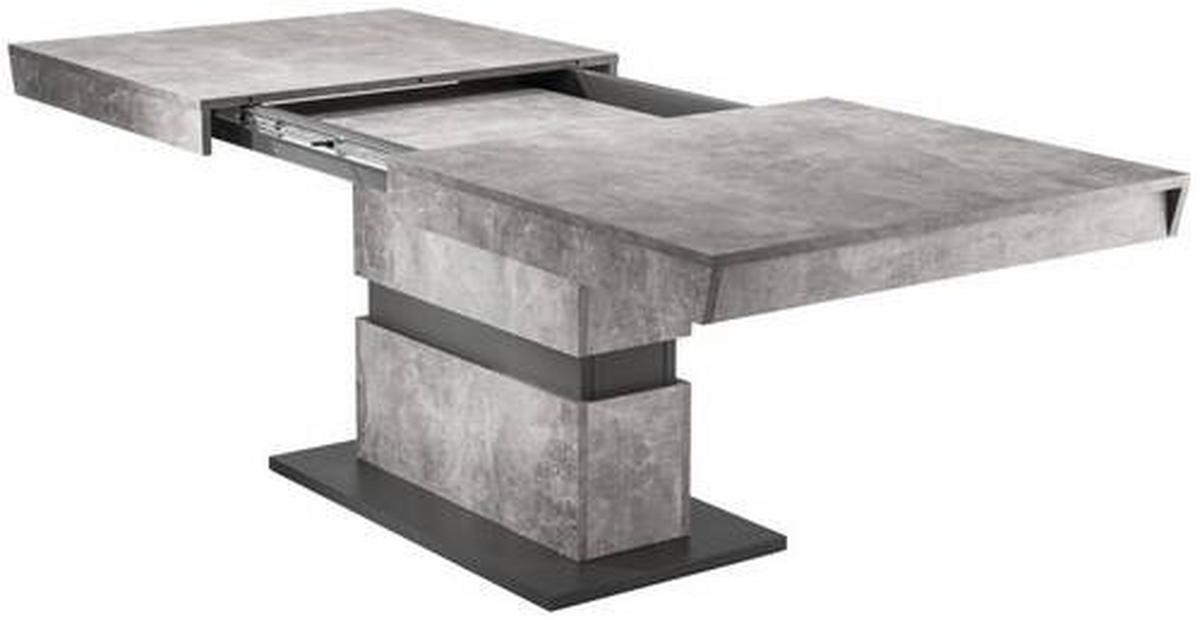 Esstisch ausziehbar Matthew 140-195x90 cm Grau Betonoptik - Dunkelgrau/Grau, MODERN, Holzwerkstoff (140/90/75cm) - MID.YOU