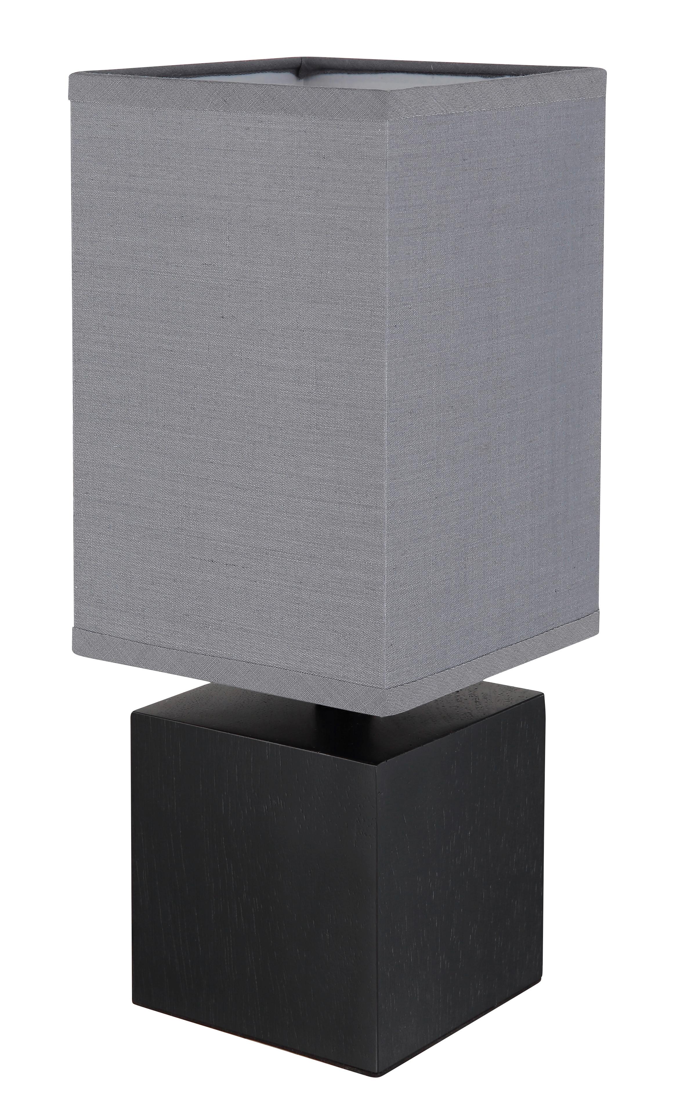 Tischleuchte 21628a - Anthrazit/Schwarz, KONVENTIONELL, Holz/Textil (12/12/30cm) - Globo