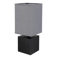 Tischleuchte 21628a - Anthrazit/Schwarz, KONVENTIONELL, Holz/Textil (12/12/30cm) - Globo