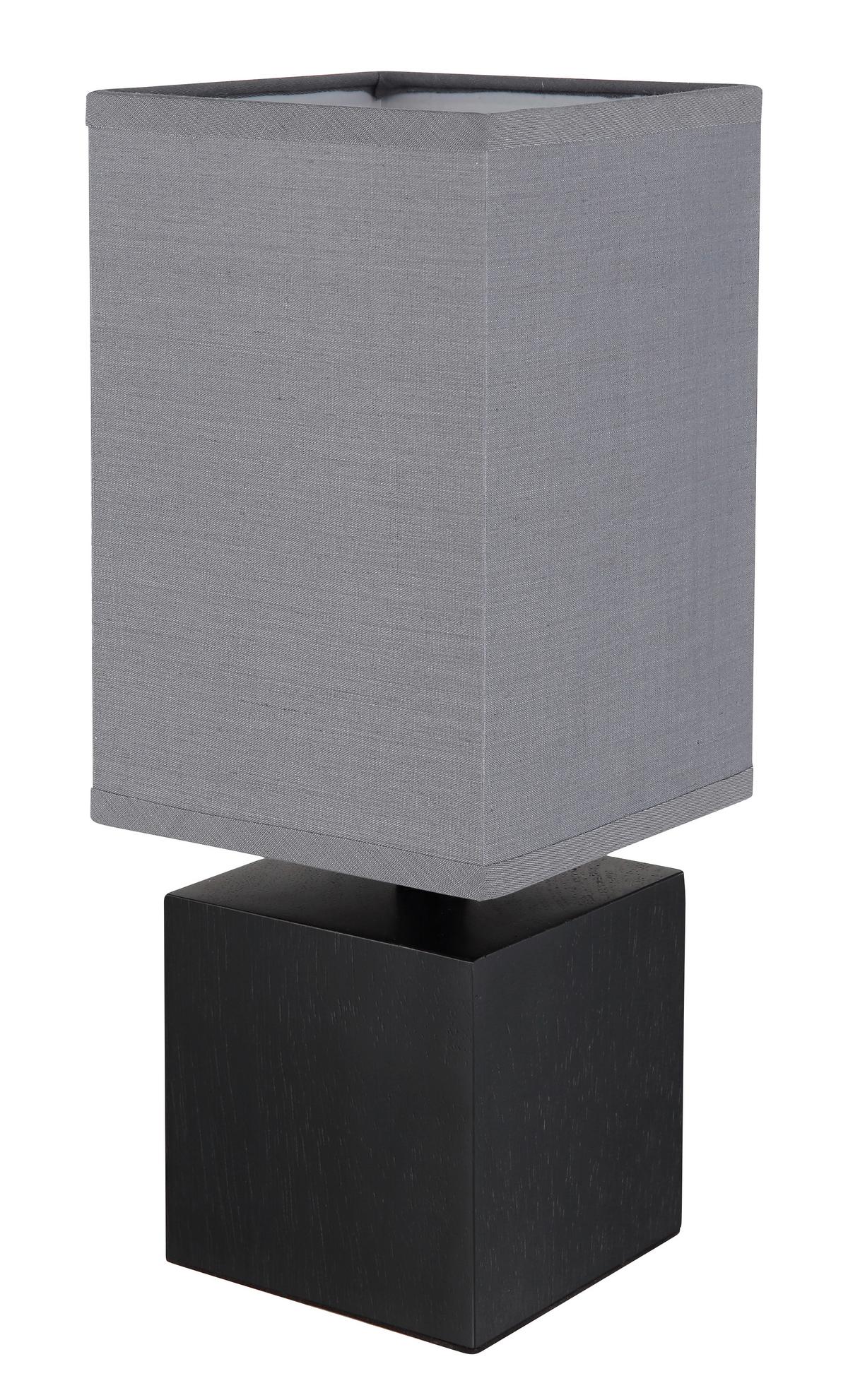 Tischleuchte 21628a - Anthrazit/Schwarz, KONVENTIONELL, Holz/Textil (12/12/30cm) - Globo