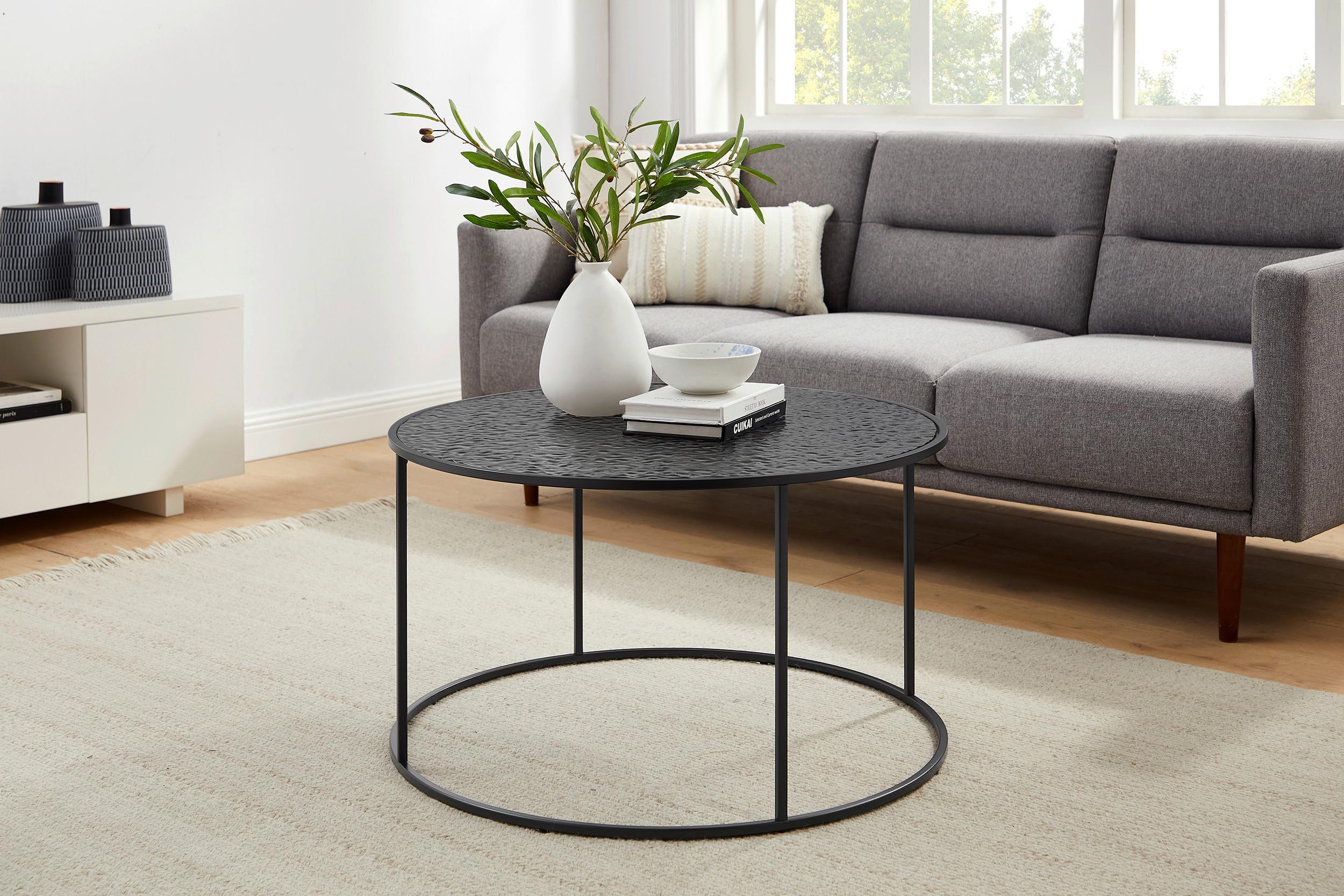 Couchtisch Schwarz D: 80 Cm - Schwarz, Design, Glas/Metall (80/80/45cm) - Livetastic