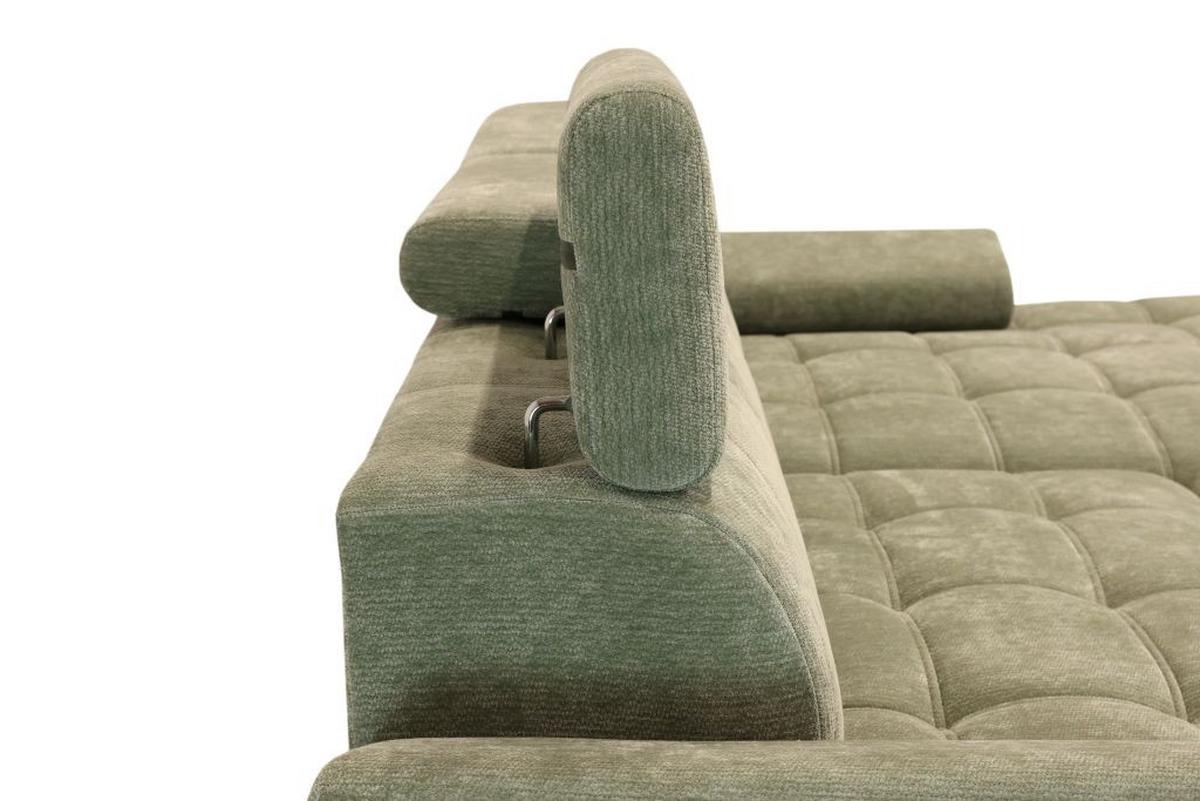 Rohová sedačka VEGAS, pravá, šalviovozelená ženilka - čierna/šalviovozelená, Design, drevo/textil (294/173cm)