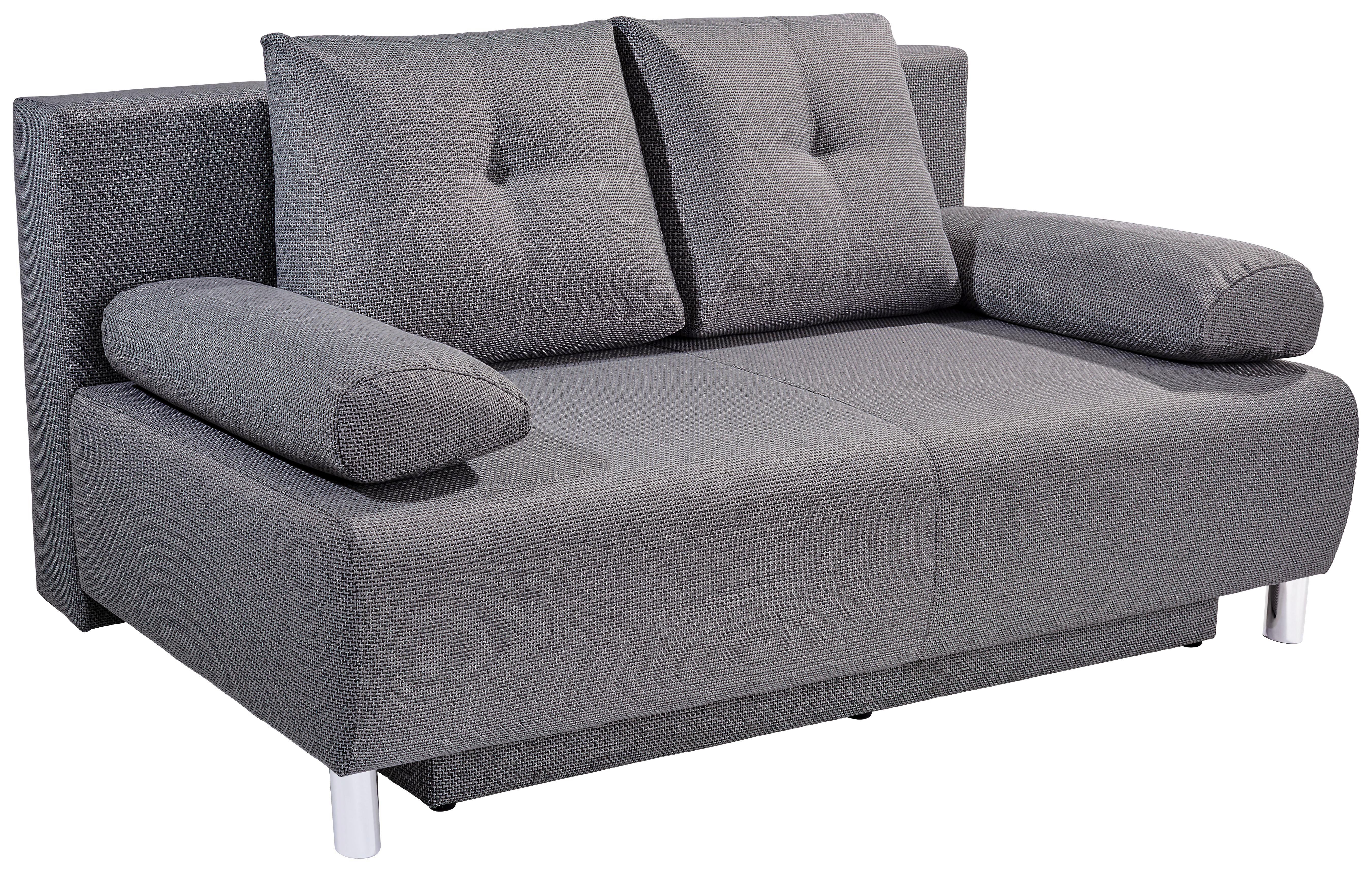 Boxspringsofa Ines B: 203 cm - Chromfarben/Silberfarben, MODERN, Holz/Textil (203/96/102cm) - Luca Bessoni