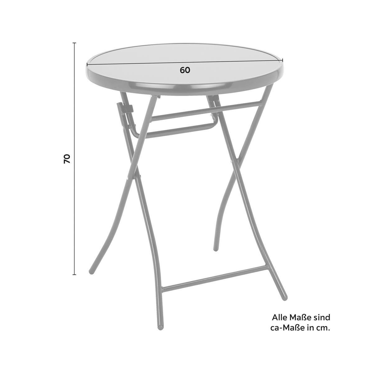 ZÁHRADNÝ STÔL SAM, P/V: 60/70cm - antracitová, kov/plast (60/70cm) - Modern Living