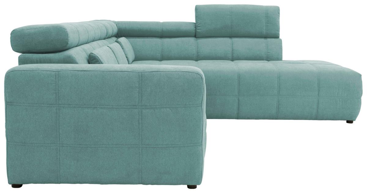 Ecksofa Brandon Kopfteile Verstellbar Mintgrün - Schwarz/Mintgrün, Design, Textil (275/228cm) - MID.YOU