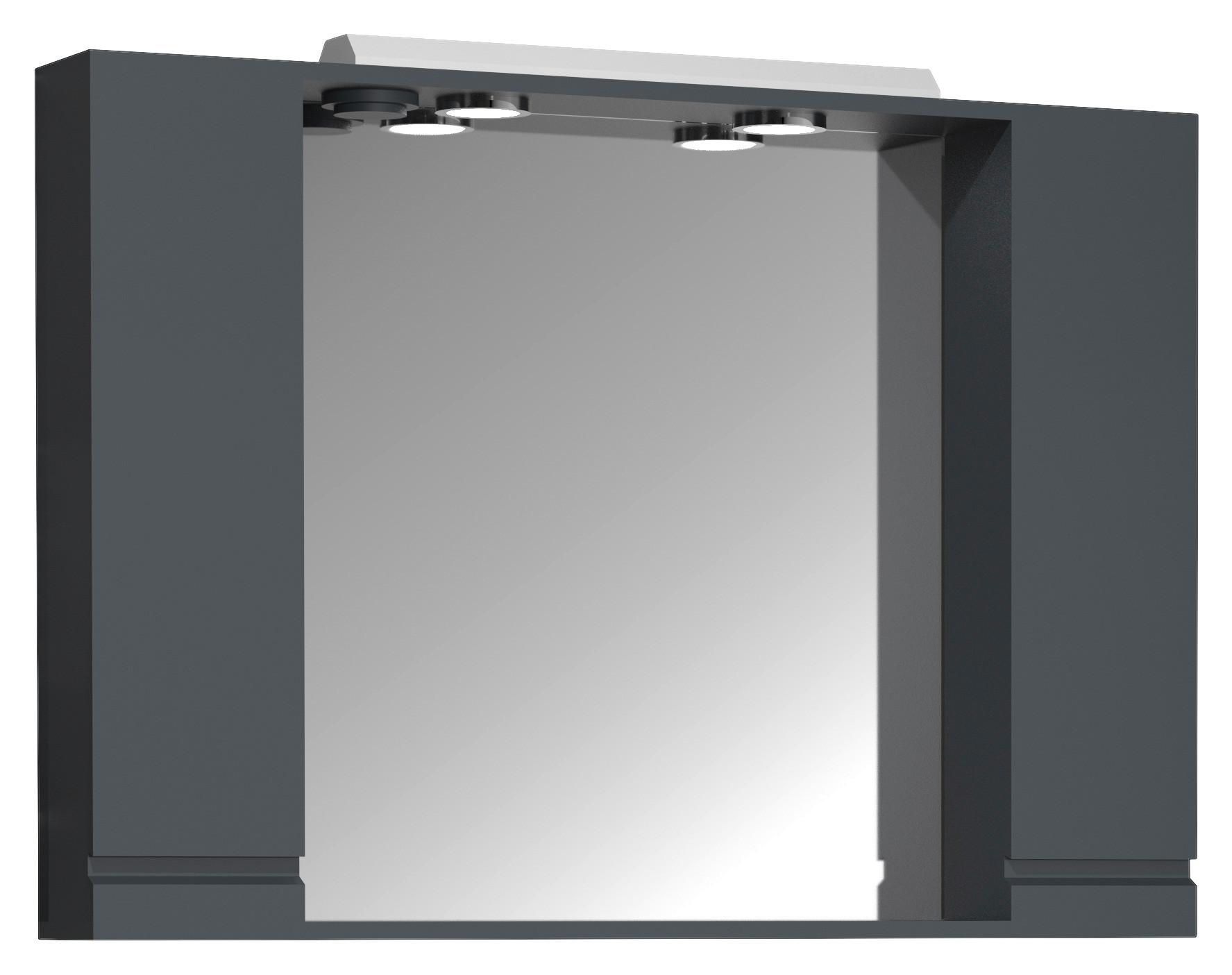 Spiegelschrank Silora Xl - Anthrazit, MODERN, Glas/Holzwerkstoff (100/71/14cm) - MID.YOU