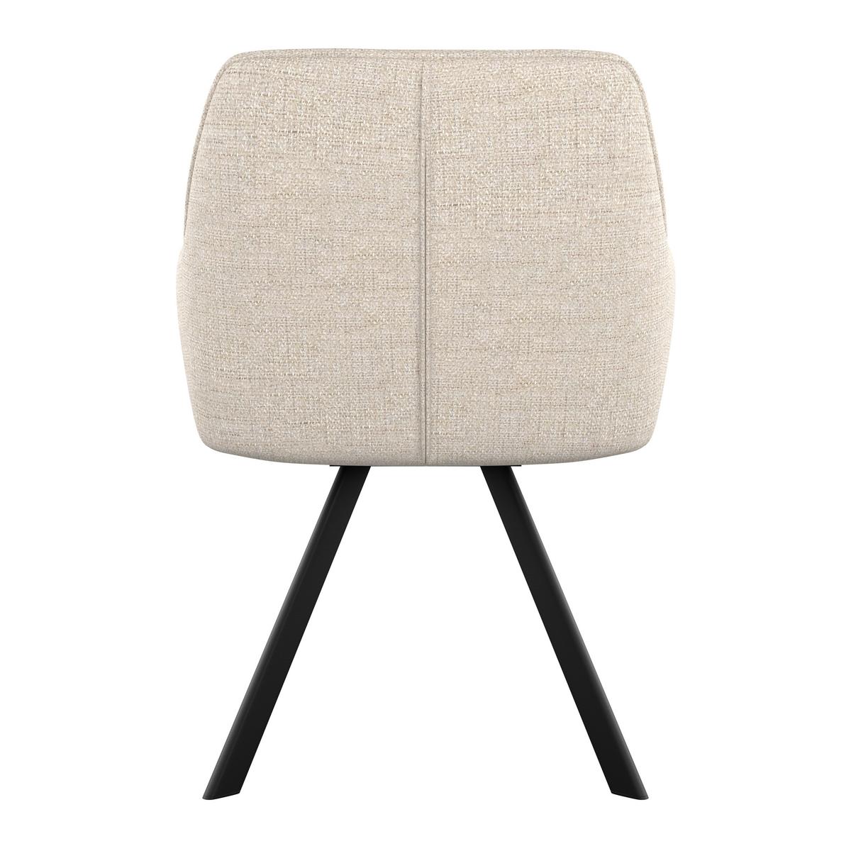 Armlehnstuhl Romy Giga-S Creme/Schwarz gepolstert - Creme/Schwarz, MODERN, Textil/Metall (63/84,5/62cm)