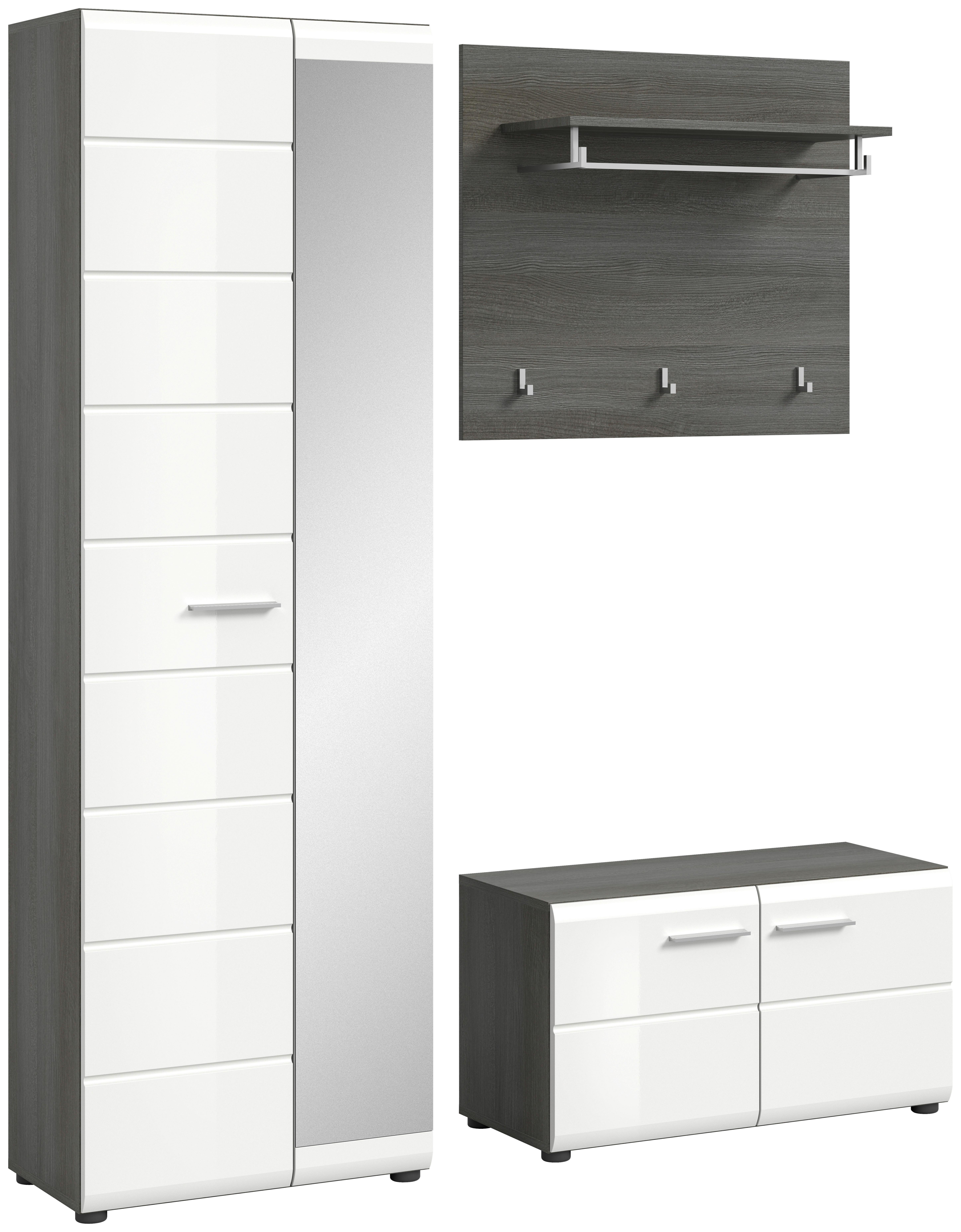 Garderobe Salsa Weiß/Rauchsilber B: 155 cm