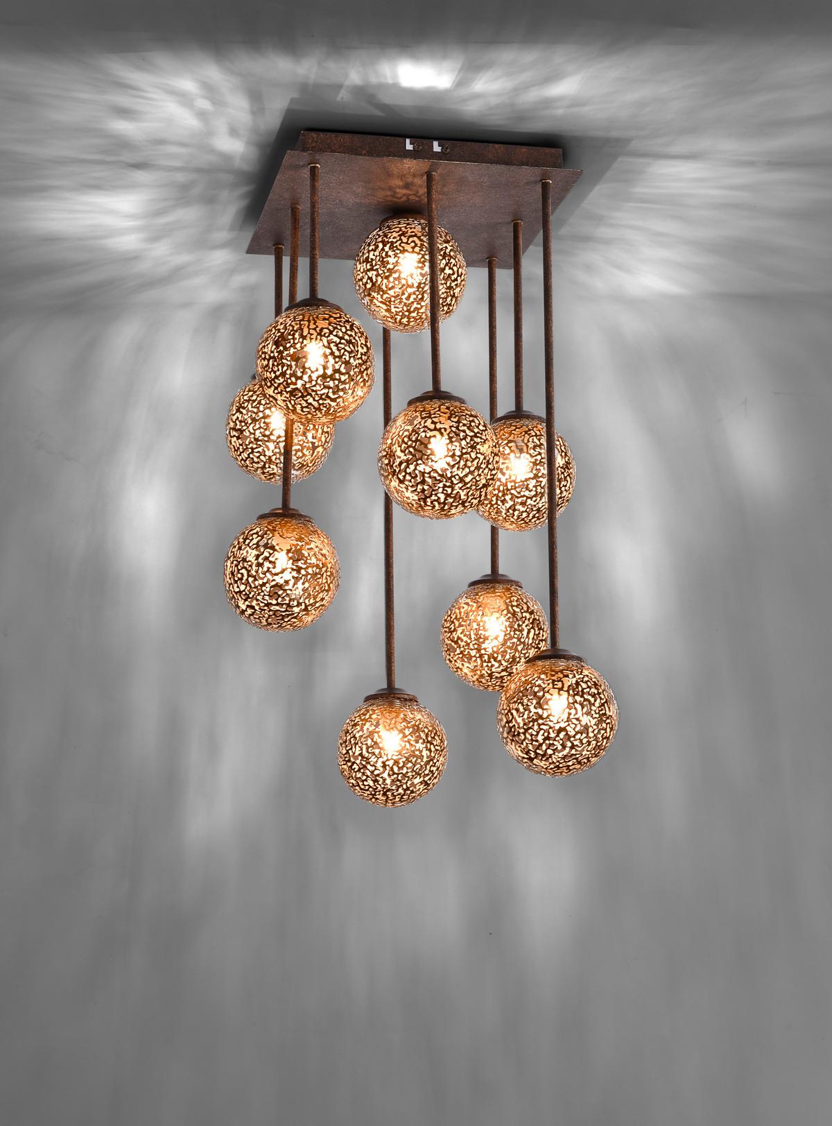Led-deckenleuchte 6238-48 Greta - Rostfarben, KONVENTIONELL, Kunststoff/Metall (30,5/30,5/55,4cm) - Paul Neuhaus