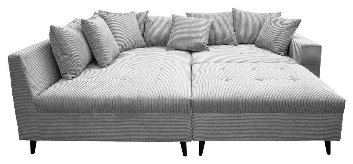 Ecksofa Pruno, Hellgrau S: 174x247 Cm - Hellgrau/Schwarz, Design, Textil (174/247cm) - MID.YOU