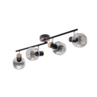 Deckenleuchte B: 58 cm verstellbare Spotlights - Schwarz, Design, Glas/Metall (58/16cm) - Näve