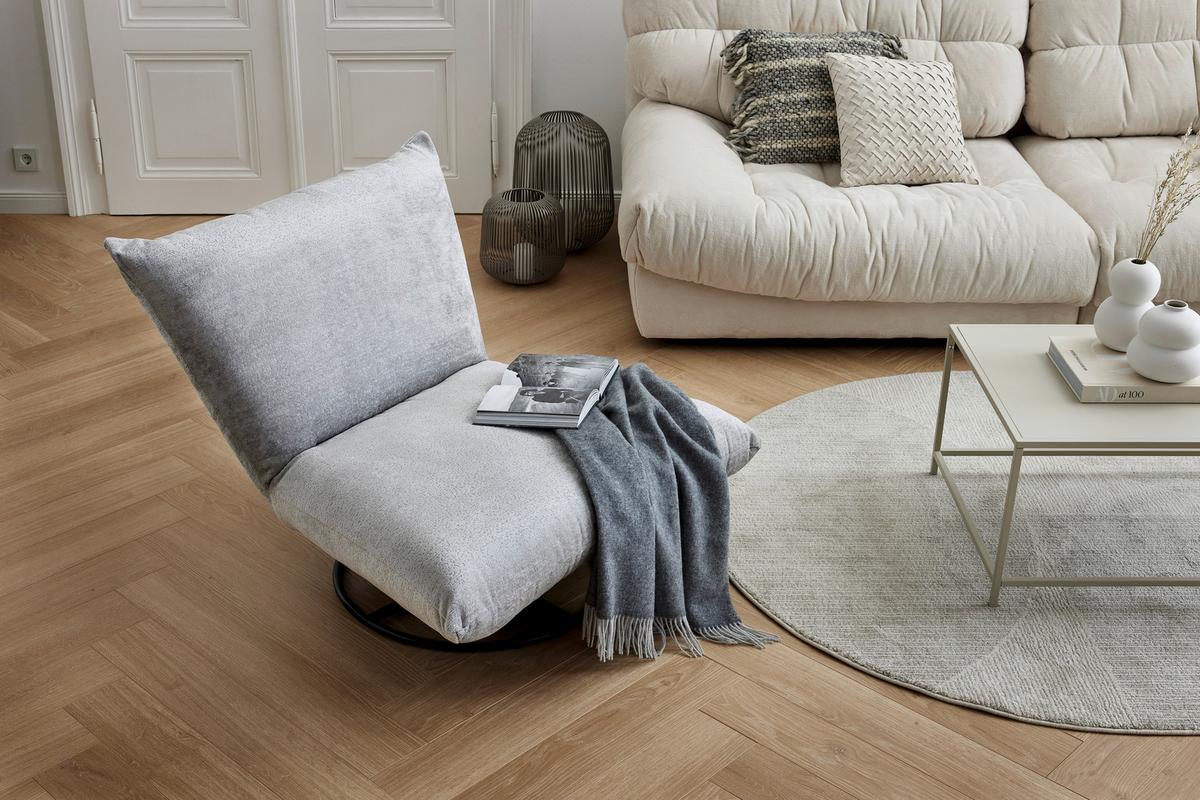 Relaxsessel Cremona Polyester Grau - Schwarz/Grau, Design, Textil (100/78/96cm) - Livetastic