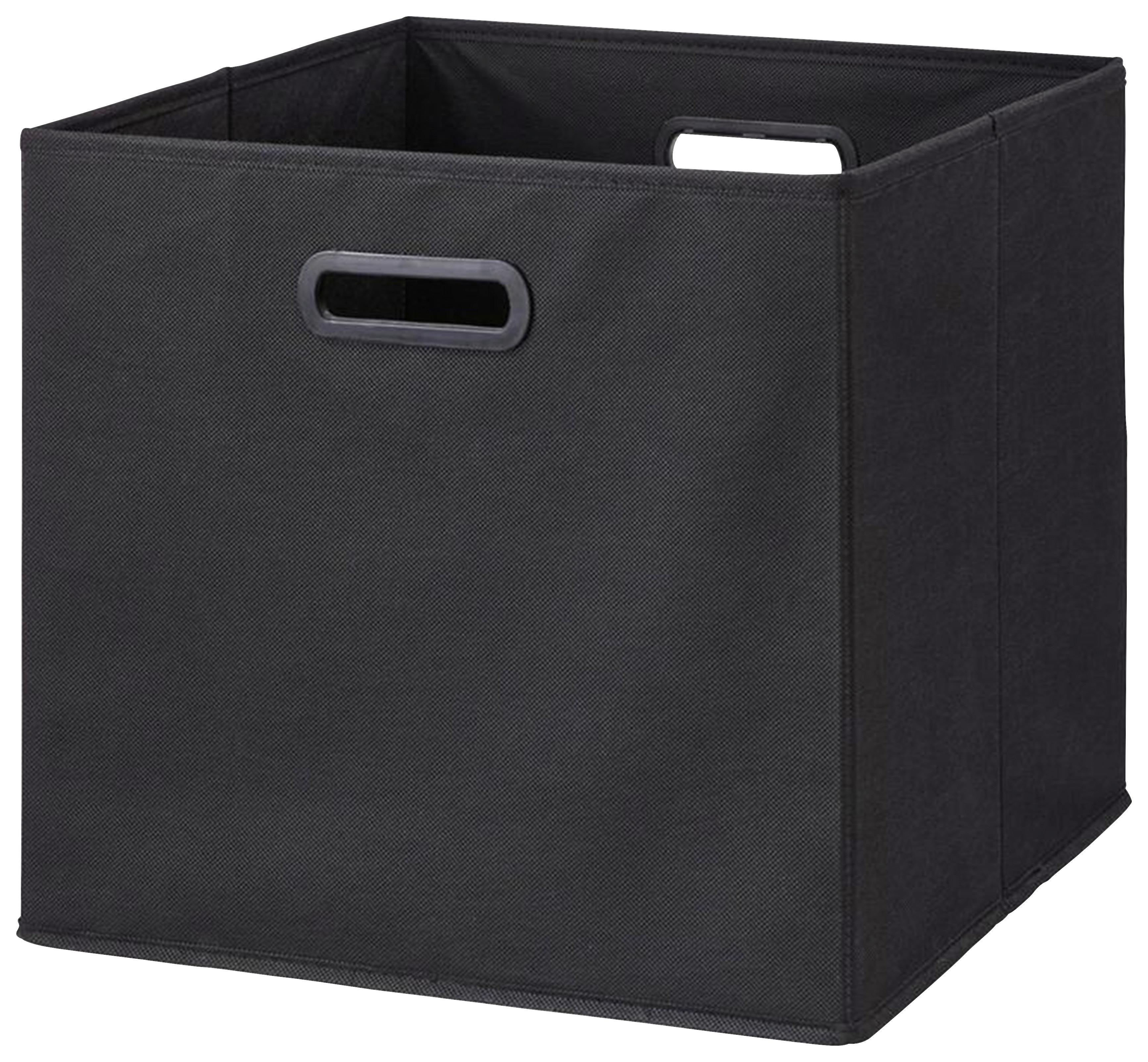 Skladací Box Elli, 33/33/32cm - čierna, Konvenčný, kartón/textil (33/33/32cm) - Modern Living