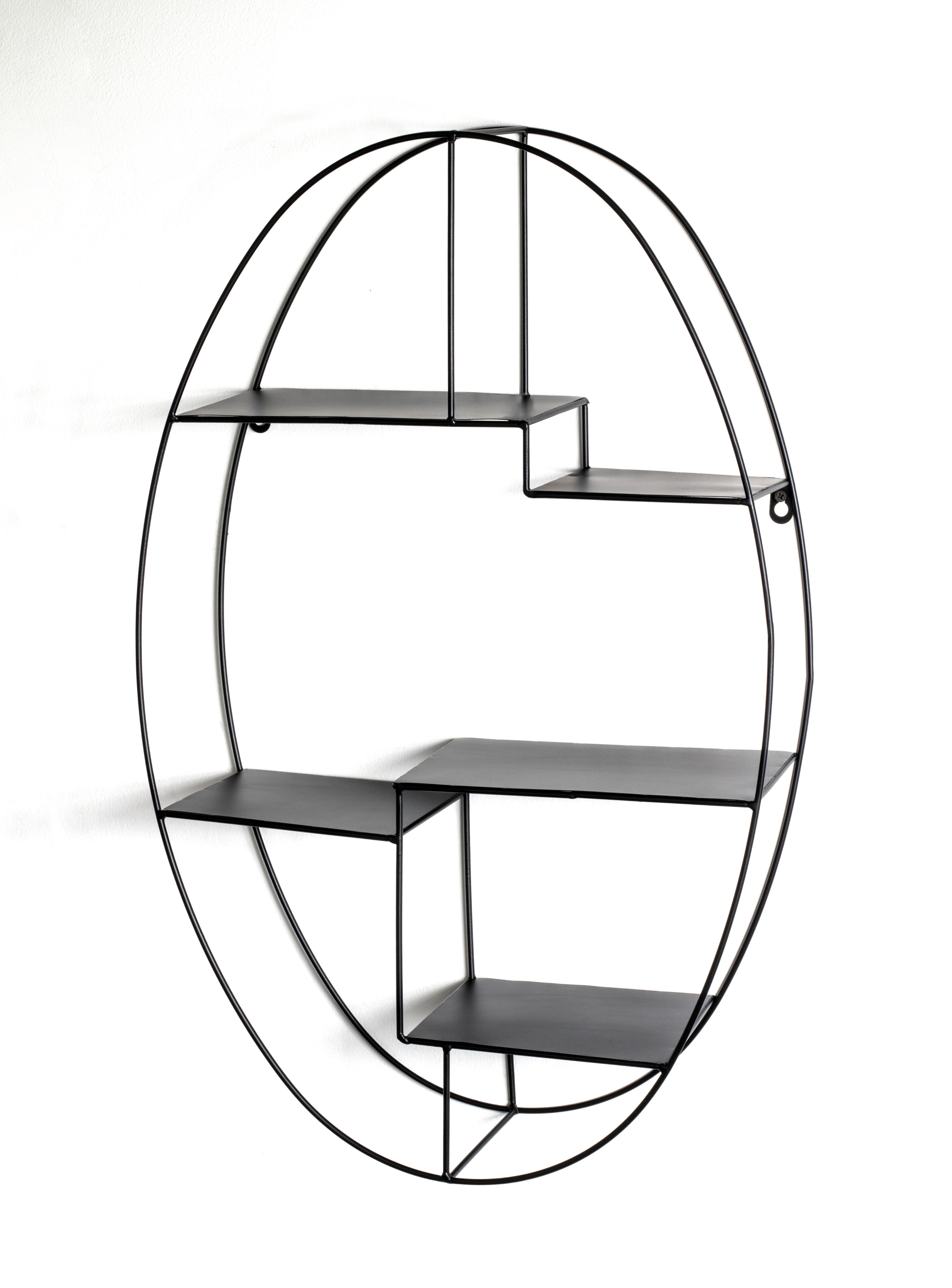 Nástěnný Regál Kirklees 9 Černý - černá, Moderní, kov (44/71/16cm)