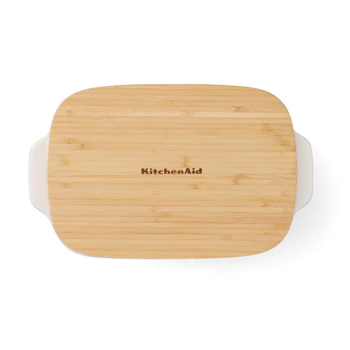 Auflaufform Stoneware Weiß/hellgrün B: 18,8 Cm - Weiß/Hellgrün, Basics, Naturmaterialien/Keramik (18.8cm) - Kitchenaid