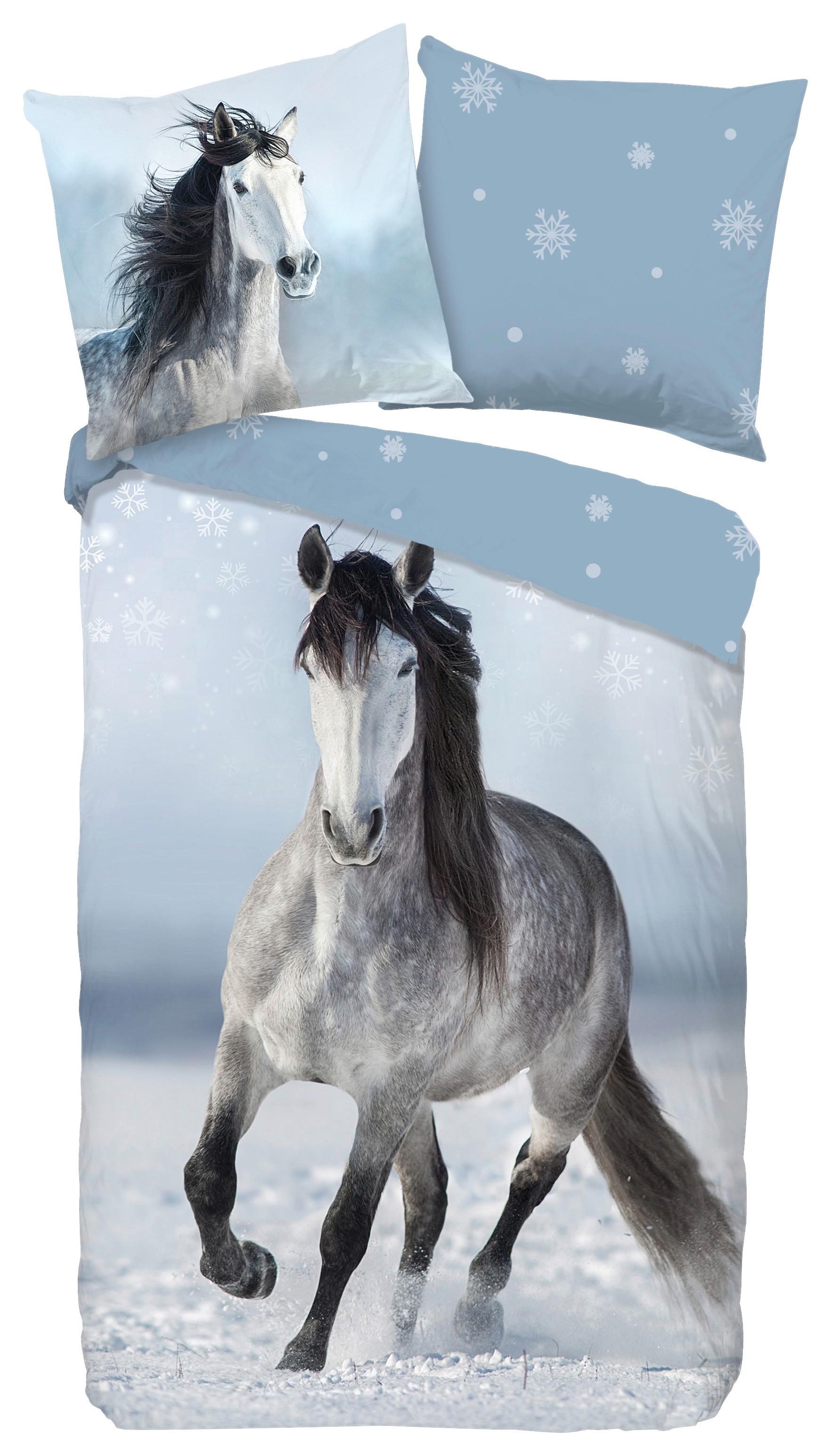 Jugendbettwäsche Dreamer Blau Grau 135x200 cm - Blau/Grau, Design, Textil (135/200cm)