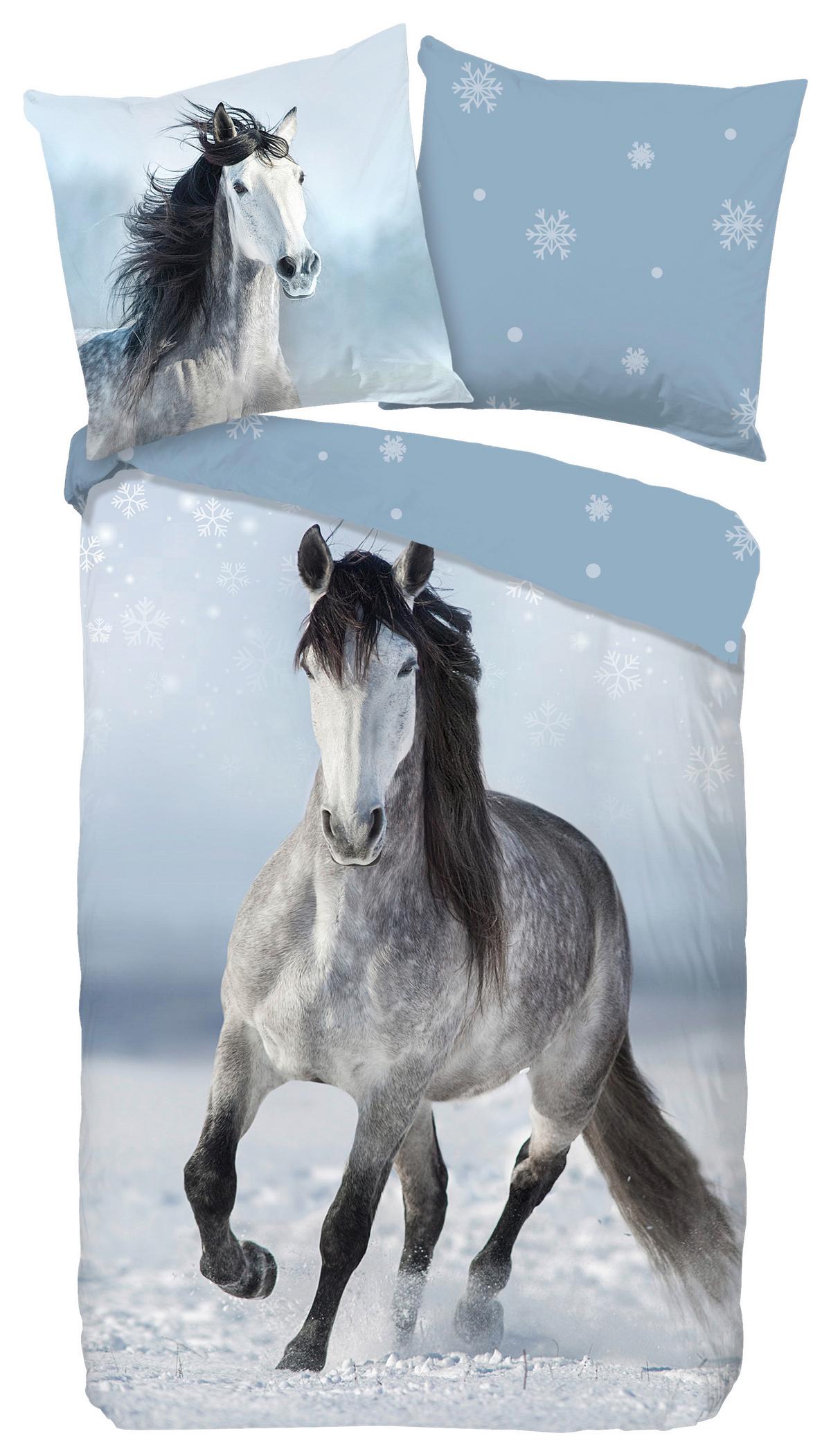 Jugendbettwäsche Dreamer Blau Grau 135x200 cm - Blau/Grau, Design, Textil (135/200cm)