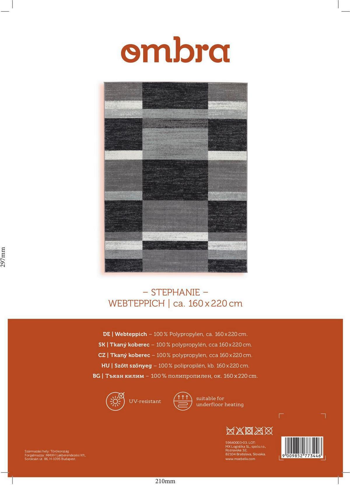 Webteppich Grau Stephanie 160x220 Cm - Grau, MODERN, Textil (160/220cm) - James Wood